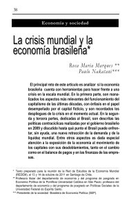 La crisis mundial y la economía brasileña*
