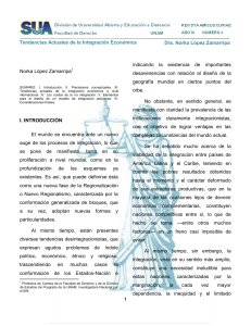 Tendencias Actuales de la Integración Económica