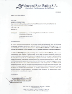 Calificación emisorValue and Risk Rating S.A.SCV