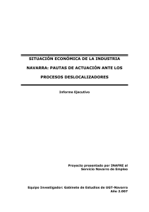 situación económica de la industria navarra: pautas