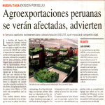 Agroexportaciones peruanas se verán afectadas, advierten