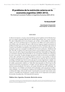 El problema de la restricción externa en la economía argentina