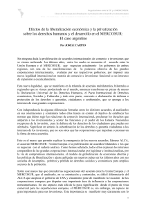 Efectos de la liberalización económica y la privatización