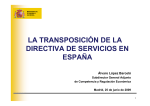 La Transposición de la Directiva de Servicios en España