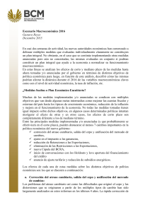 Escenario Macroeconómico 2016 Gustavo Reyes Diciembre 2015