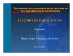 Elección del País sustituto.