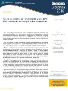 Nuevo escenario de crecimiento para 2016