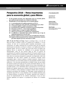 Perspectiva 2016 – Retos importantes para la economía