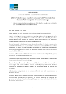 UNED y Fundación Aquae anuncian la convocatoria del “I Premio