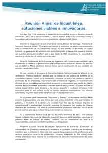 Reunión Anual de Industriales, soluciones viables e innovadoras.