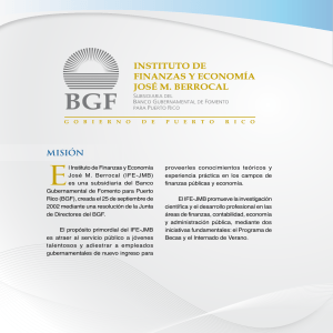 INSTITUTO DE FINANZAS Y ECONOM&iacute;A JOS&eacute; M. BErrOCAl Jos&eacute; M