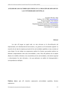 ANÁLISIS DE LOS FACTORES QUE EXPLICAN LA CREACIÓN DE