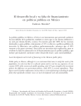 El desarrollo local y su falta de financiamiento en políticas públicas