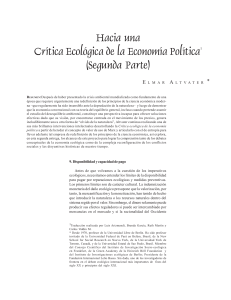 Hacia una crítica ecológica de la economía