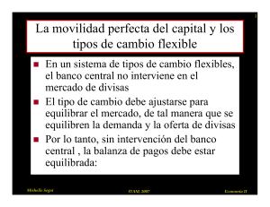 La movilidad perfecta del capital y los tipos de cambio flexible