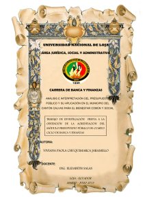 ANÁLISIS E INTERPRETACIÓN DEL PRESUPUESTO PÚBLICO Y