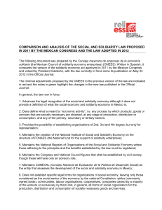 comparison and analisis of the social and solidarity law proposed in