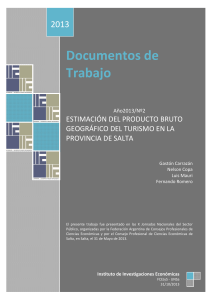 Estimación del Producto Bruto Geográfico del Turismo en la