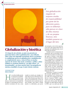 Globalización y bioética (Hospitalarias 293)