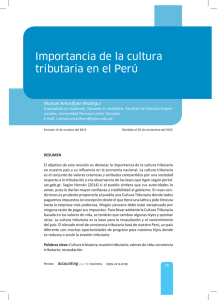 Importancia de la cultura tributaria en el Perú