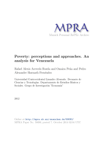 Poverty: perceptions and approaches. An analysis for Venezuela
