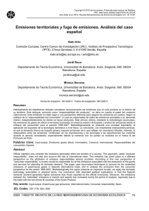 Emisiones territoriales y fuga de emisiones. Análisis del caso español
