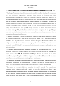 La crisis del modelo de crecimiento económico mundial en los