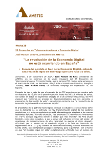 “La revolución de la Economía Digital no está ocurriendo en España”