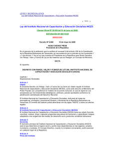 Ley del Instituto Nacional de Capacitaci&oacute;n y Educaci&oacute;n Socialista