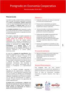 Plan estudios Postgrau en Economia