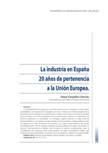 La industria en España 20 años de pertenencia a la