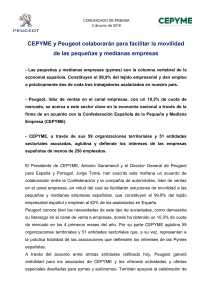 CEPYME y Peugeot colaborarán para facilitar la movilidad de las