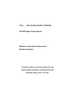 Gutierrez, Miguel Angel - Latin American Studies Association