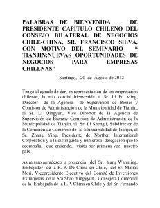 palabras de bienvenida de presidente capítulo chileno del