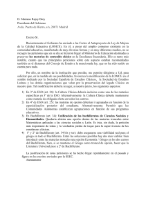 D. Mariano Rajoy Brey Presidente del Gobierno Avda. Puerta de