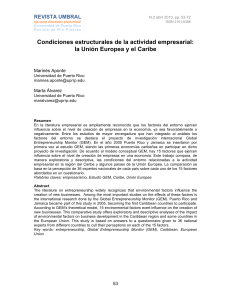 Condiciones estructurales de la actividad empresarial