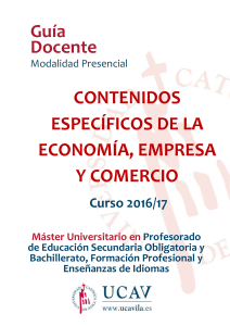 Guía Docente CONTENIDOS ESPECÍFICOS DE LA ECONOMÍA