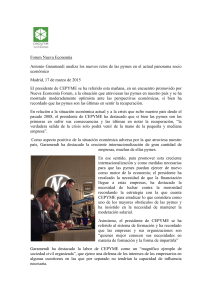 Forum Nueva Econom&iacute;a Antonio Garamendi analiza los