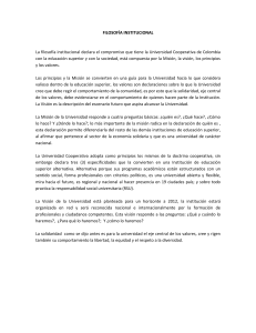 FILOSOF&Iacute;A INSTITUCIONAL La filosof&iacute;a institucional declara el