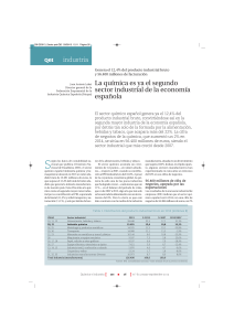 La qu&iacute;mica es ya el segundo sector industrial de la econom&iacute;a