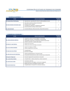 Líneas de investigación - Convocatoria del Doctorado en Economía