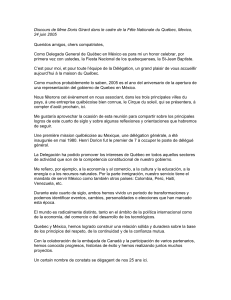 Discours de Mme Doris Girard dans le cadre de la Fête Nationale du