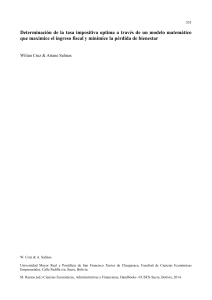 Determinación de la tasa impositiva optima a través de un