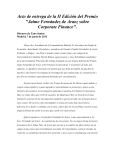 Acto de entrega de la II Edición del Premio "Jaime Fernández de