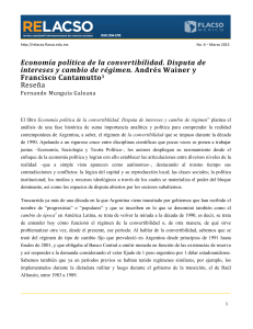 Economía política de la convertibilidad. Disputa de