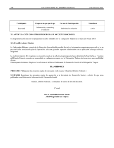 Participante Etapa en la que participa Forma de Participación