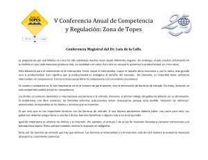 V Conferencia Anual de Competencia y Regulación: Zona de Topes