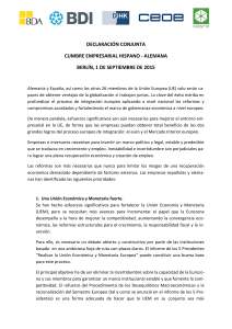 Declaración conjunta "Cumbre Empresarial Hispano