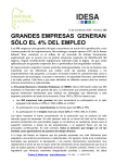 GRANDES EMPRESAS GENERAN SÓLO EL 4% DEL EMPLEO