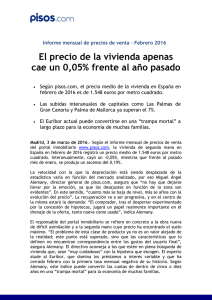 El precio de la vivienda comienza el a&ntilde;o cayendo casi
